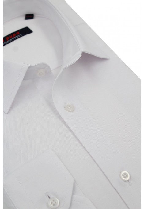  Ανδρικό λευκό πουκάμισο με σχέδιο ύφανσης 