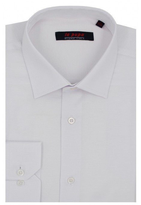  Ανδρικό λευκό πουκάμισο με σχέδιο ύφανσης 