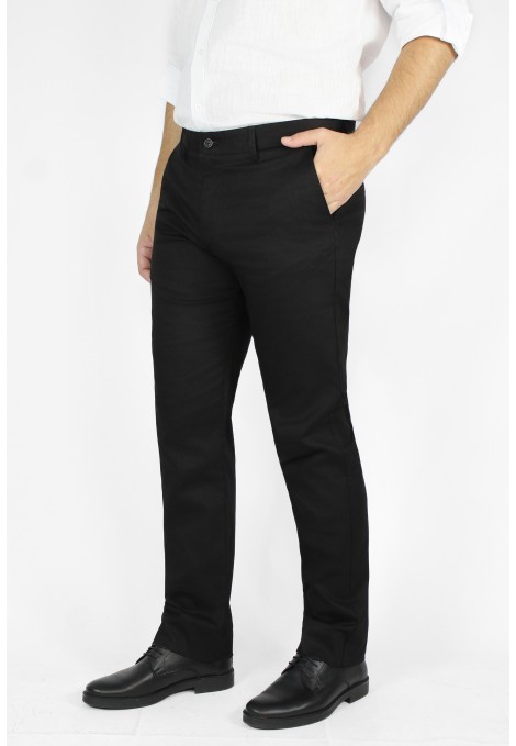 Man's black pants chinos