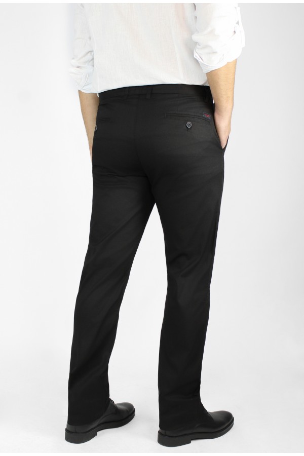 Man's black pants chinos