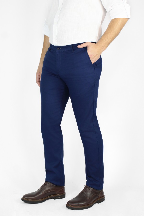 Man's blue pants chino slim fit