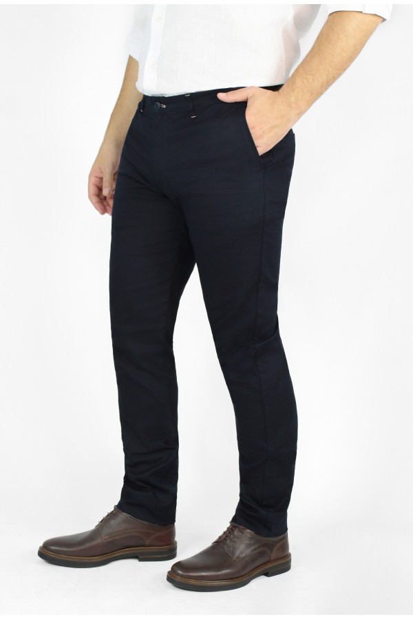 Man's dark blue pants slim fit         