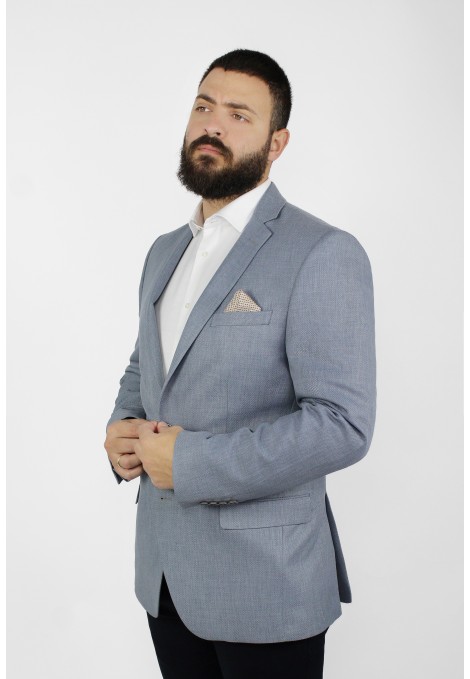 Man's grey blazer with textured weave 