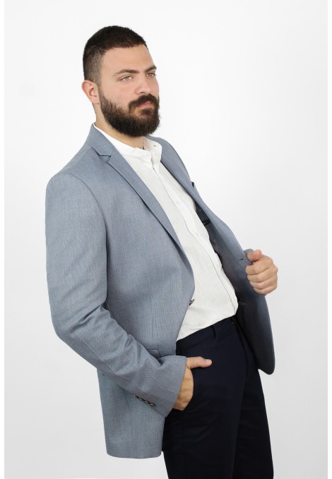 Man's grey blazer with textured weave 