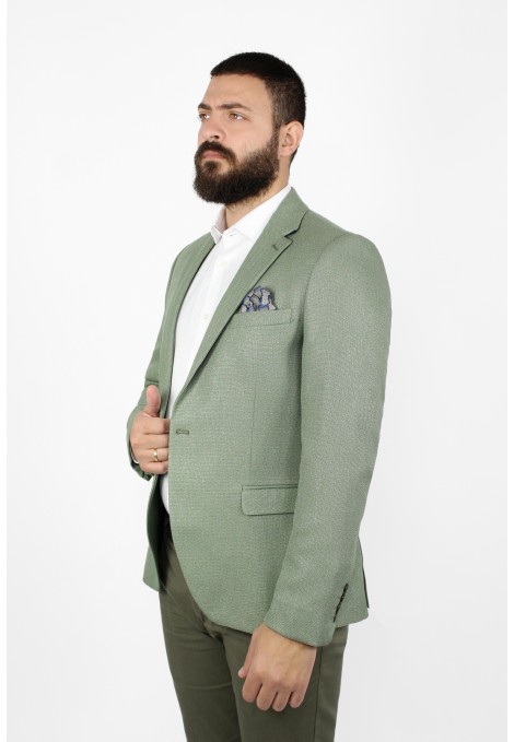  Man’s green blazer with textured weave mixed wool