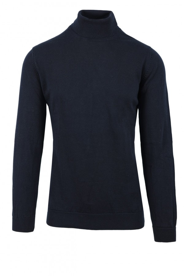 Man's dark blue  turtleneck 