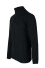 Man's black turtleneck t-shirt