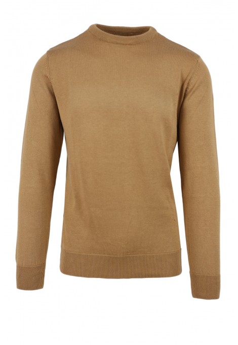 Man's camel knitted t-shirt