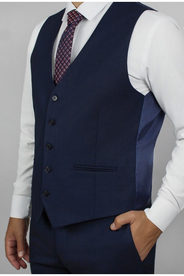 Man's dark blue vest mixed wool