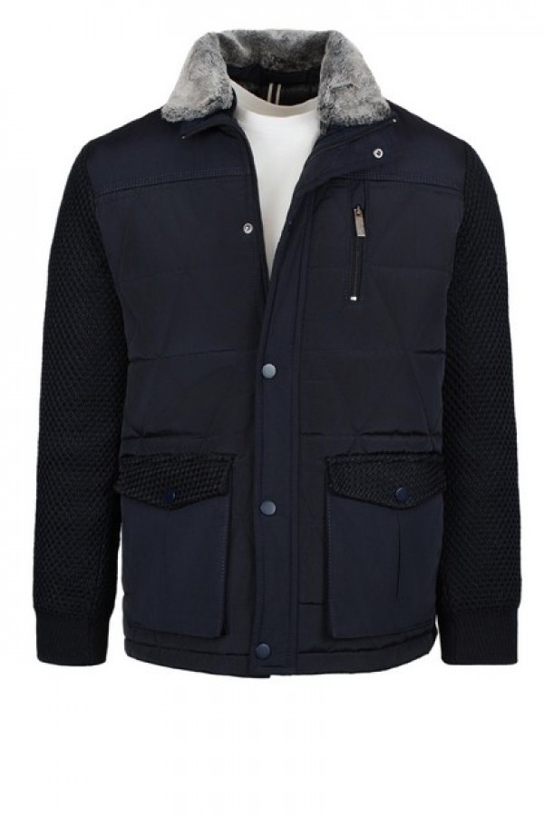 Man's winter dark blue jacket