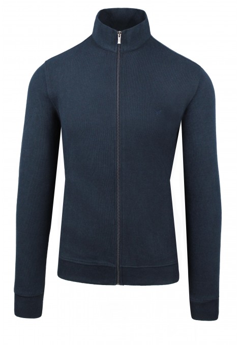 Man's dark blue sweatshirt cardigan