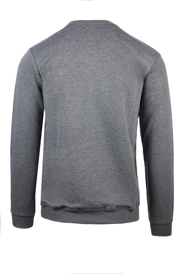 Man’s αnthracite grey long -sleeved t-shirt