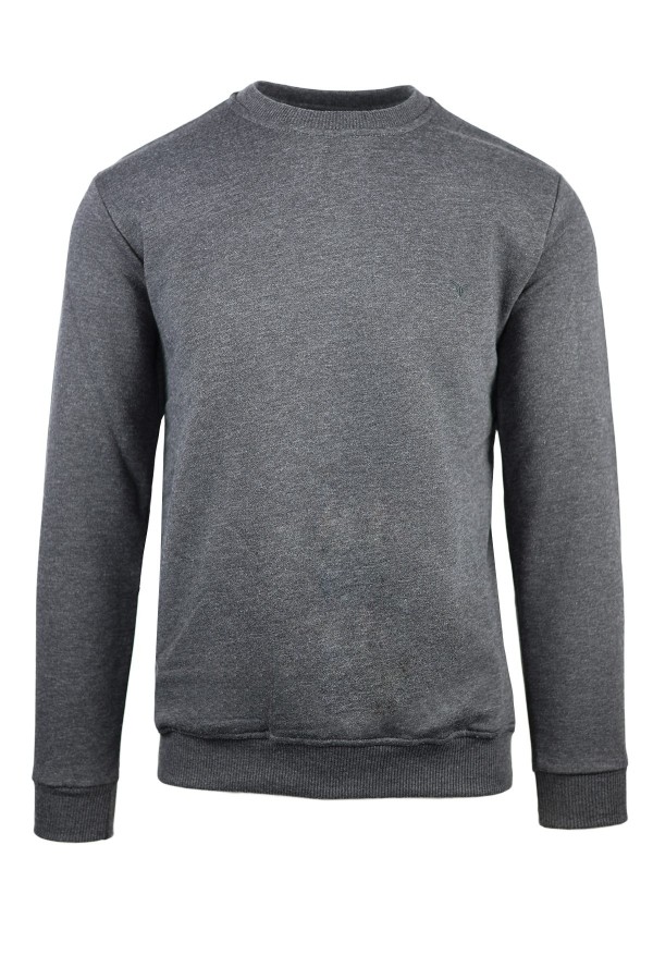 Man’s αnthracite grey long -sleeved t-shirt