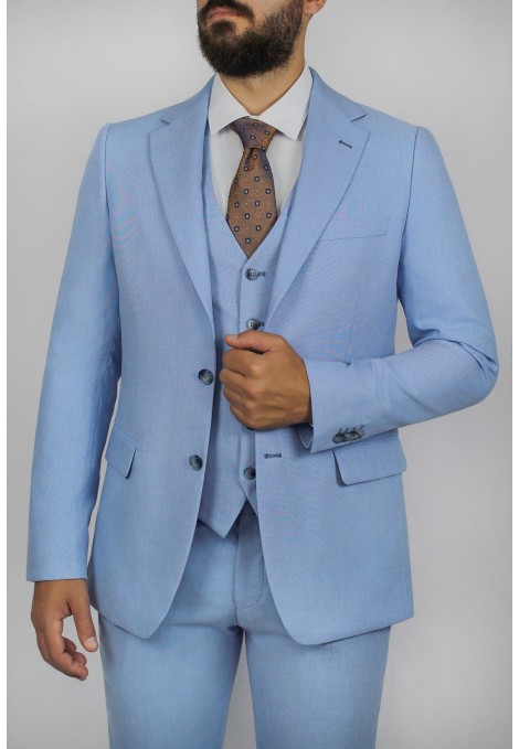 La pupa ανδρικό γαλάζιο κοστούμι mixed wool