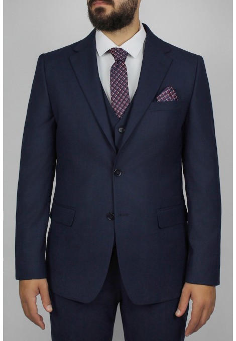  Man's blue suit with texture weave