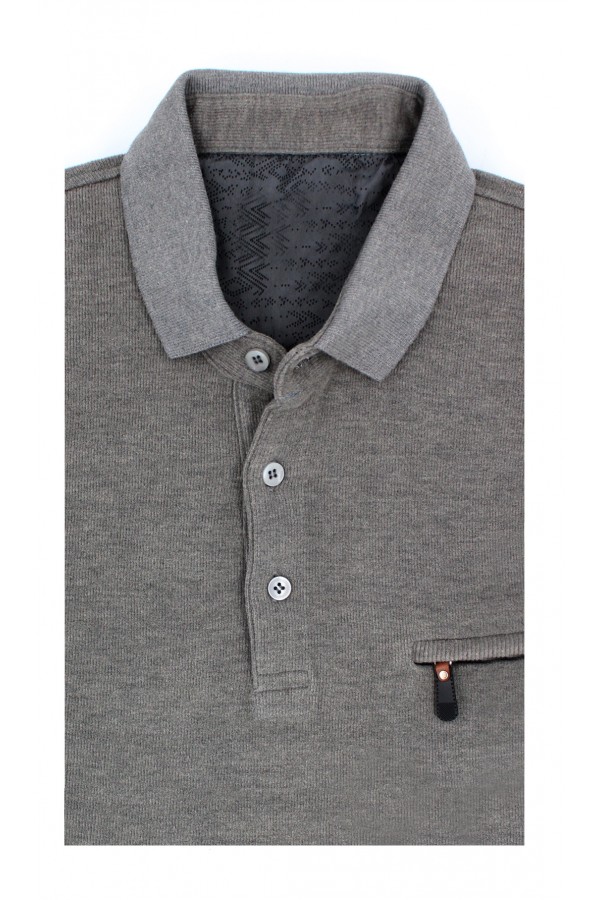 Man's grey t-shirt with collar