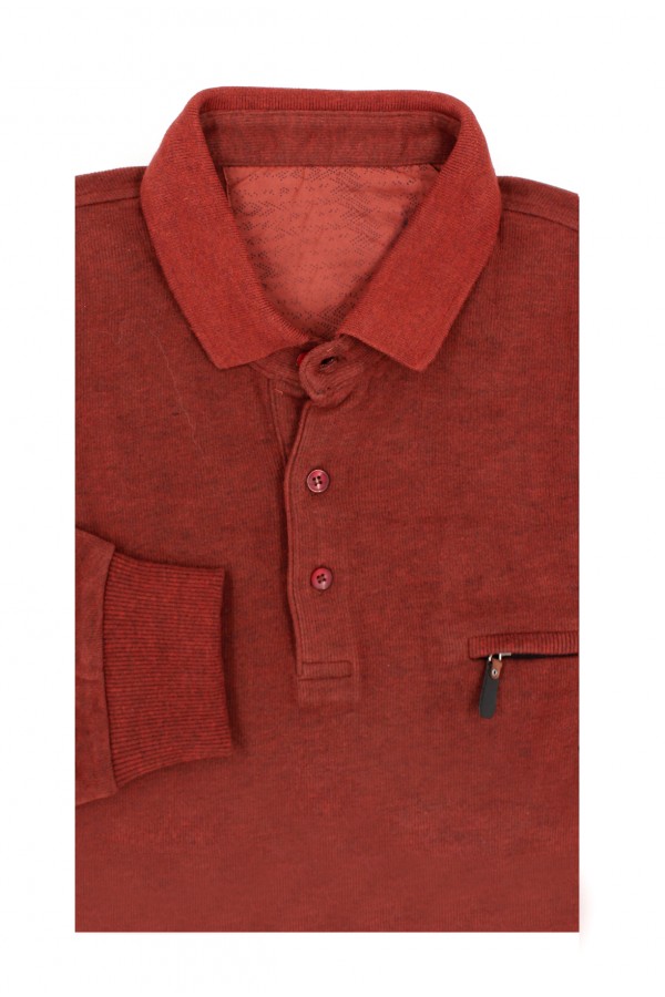  Man's dark red t-shirt with collar