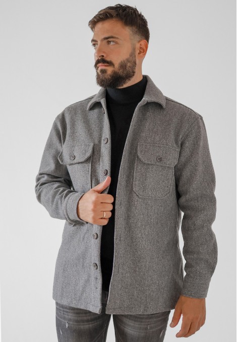 Man’s grey oveshirt