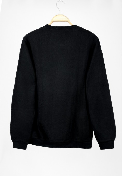 Man’s black long sleeve sweater