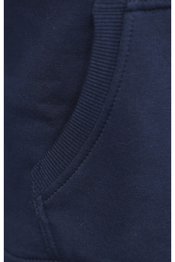 Man’s dark blue winter sweatshirt