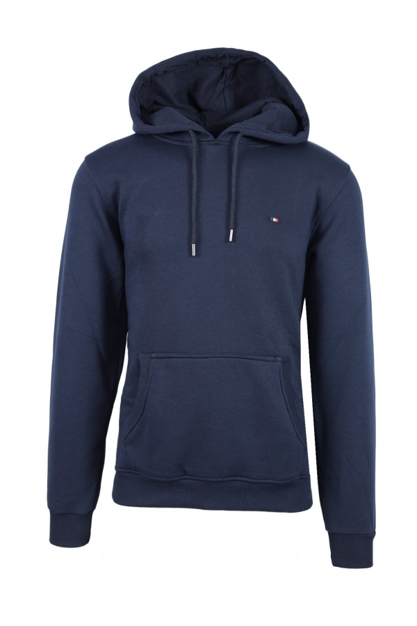 Man’s dark blue winter sweatshirt