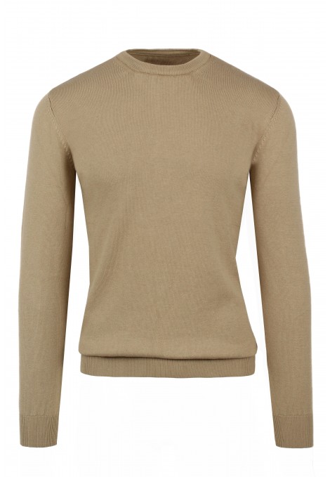 Man's camel knitted t-shirt