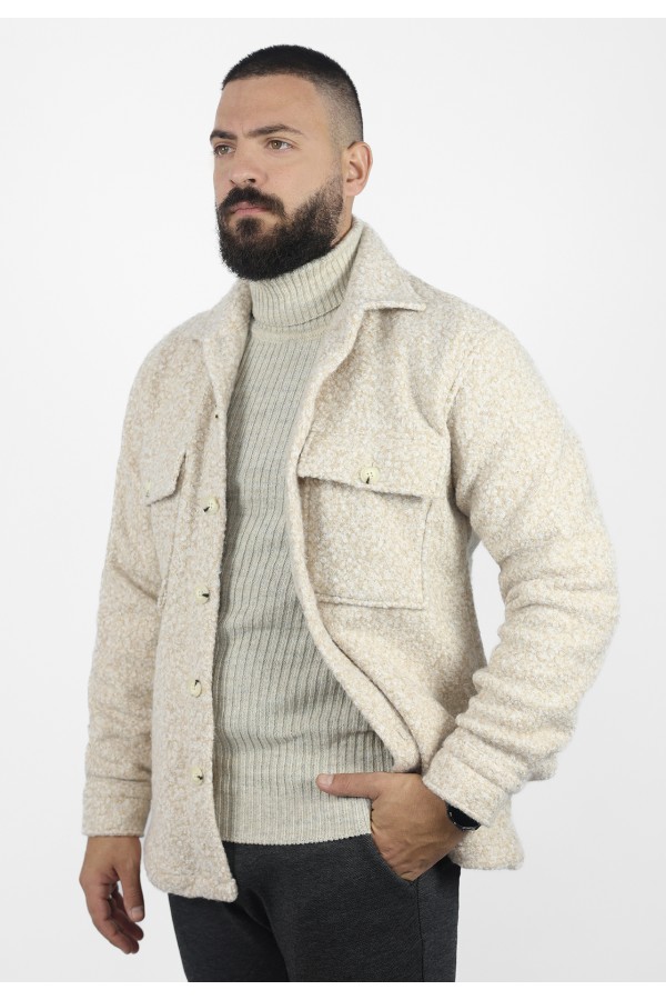 Man's beige shirt style jacket