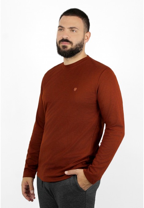 Man's dark red cotton t-shirt