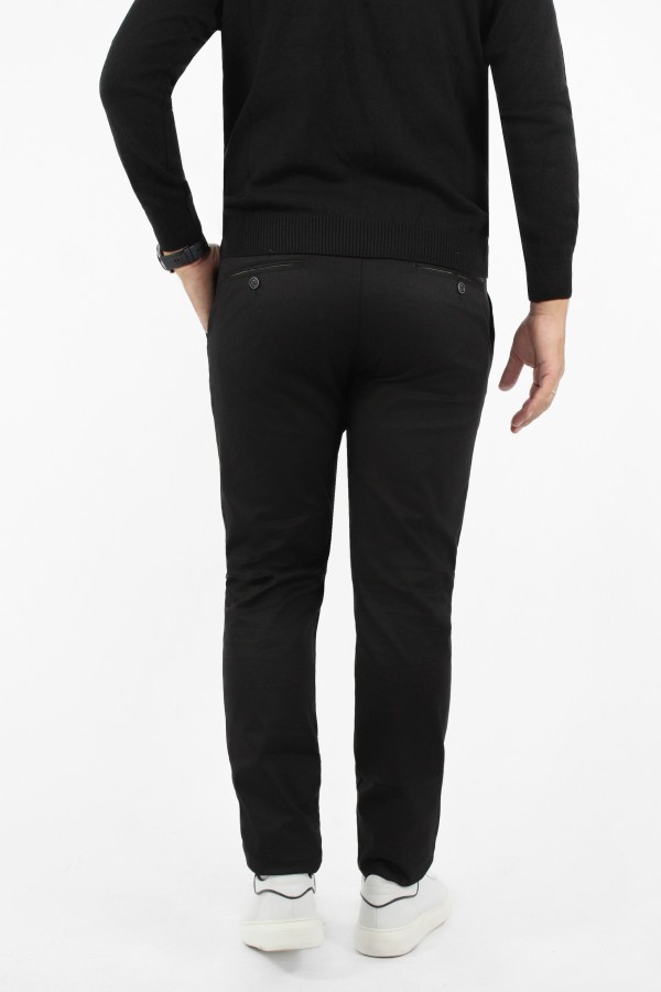 Man’s black chinos pants    