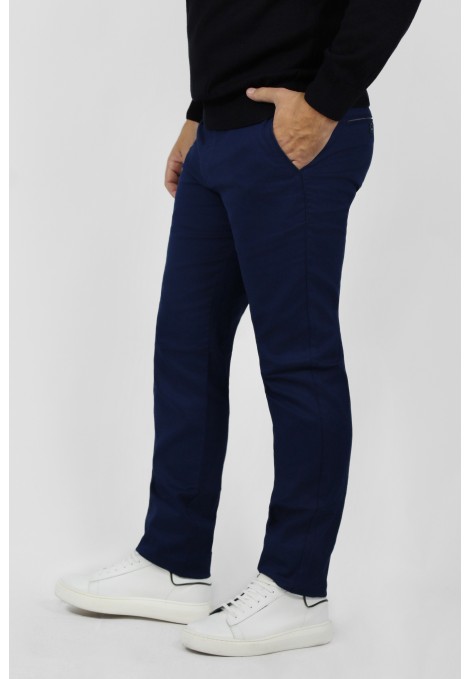 Man’s blue chinos pants    