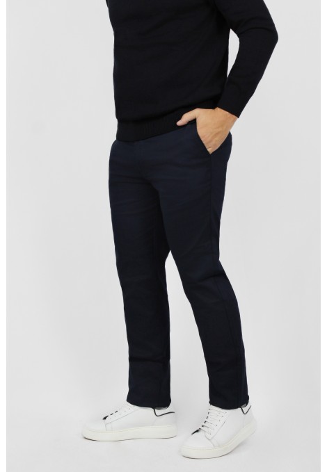 Man's dark blue chinos pants    