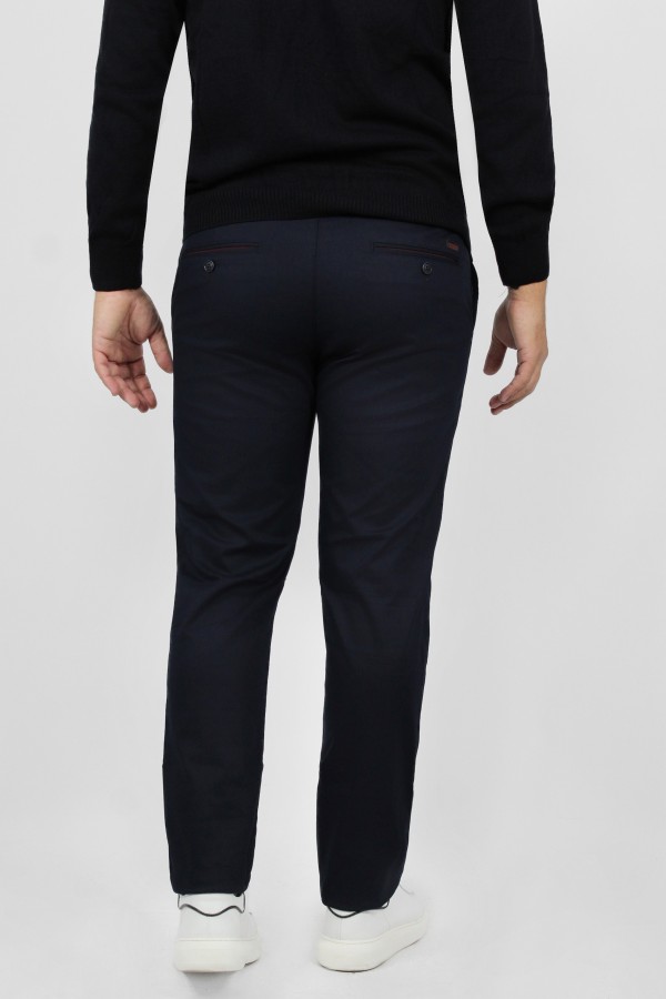 Man's dark blue chinos pants    