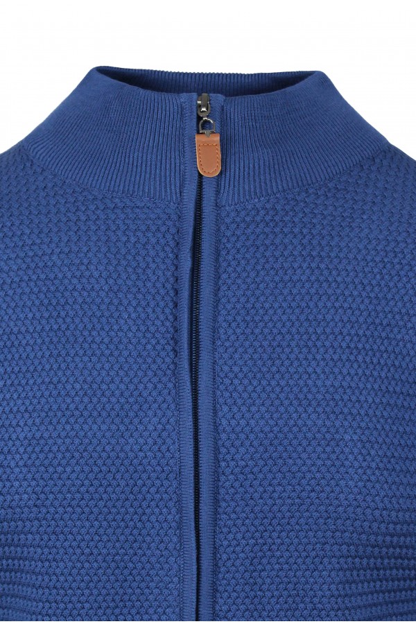 Man's  blue knitted cardigan