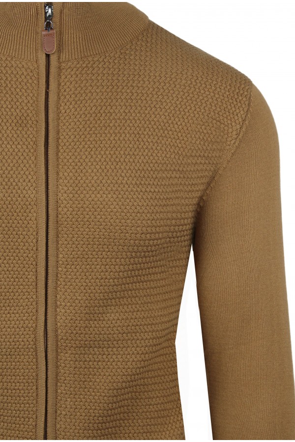 Man's brown knitted cardigan