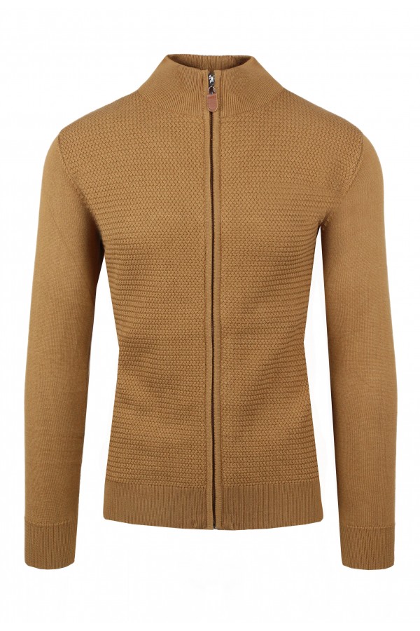 Man's brown knitted cardigan