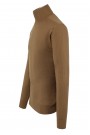 Man's camel knitted t-shirt turtleneck