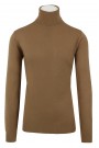 Man's camel knitted t-shirt turtleneck