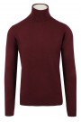 Man's  bordeuax knitted t-shirt turtleneck