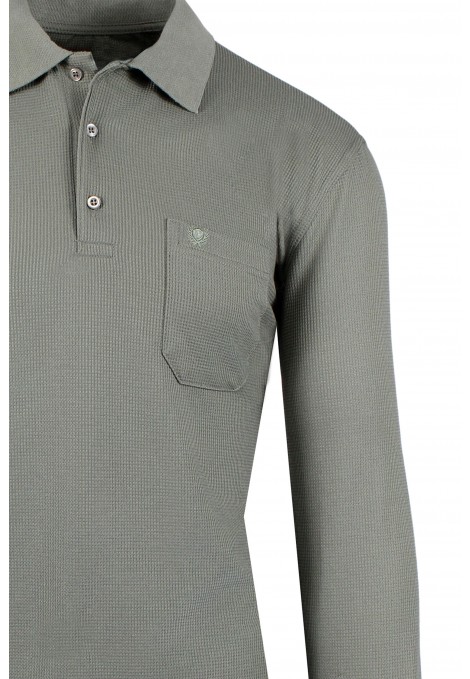 Man's khaki t-shirt polo