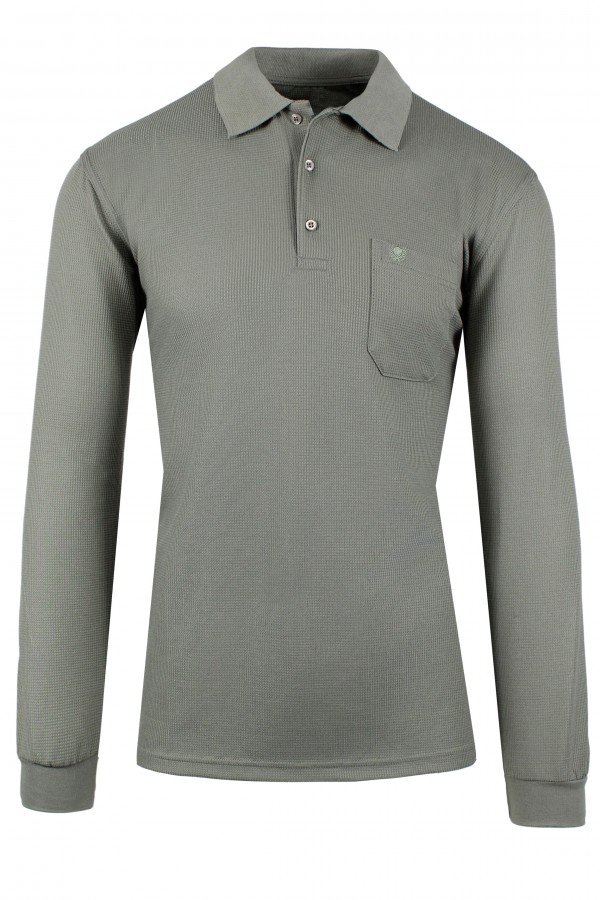 Man's khaki t-shirt polo