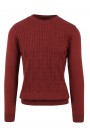 Man's dark red knitted t-shirt