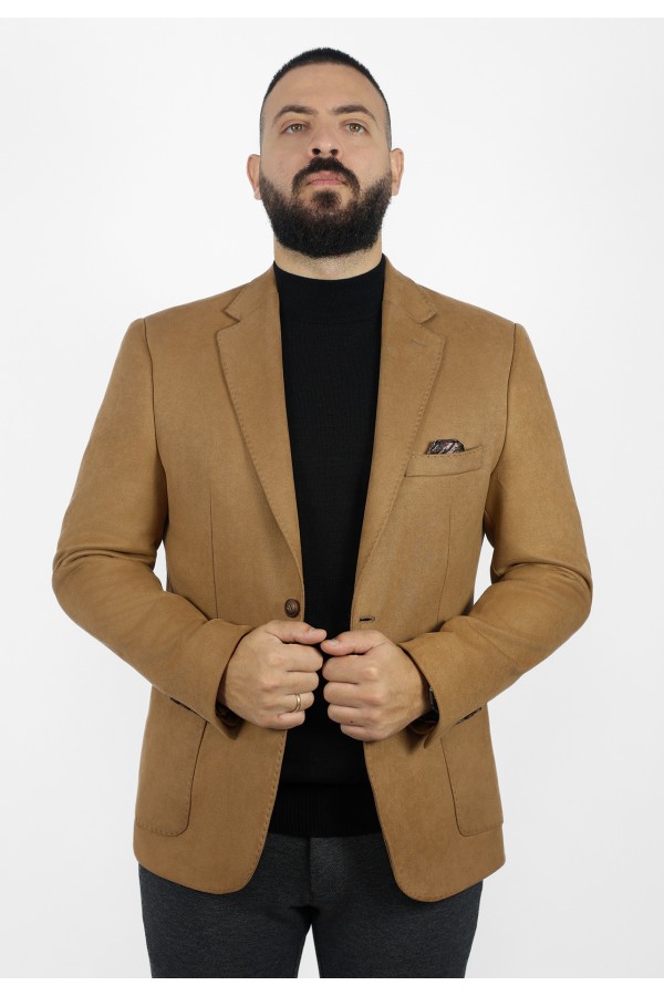 Man's brown blazer