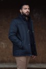 Man's dark blue jacket