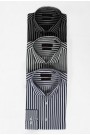 Man's black shirt striped slim fit