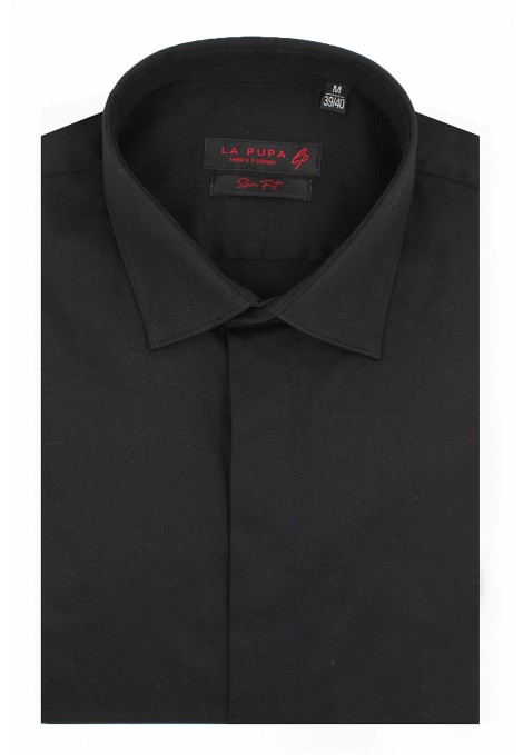 Man's black shirt slim fit