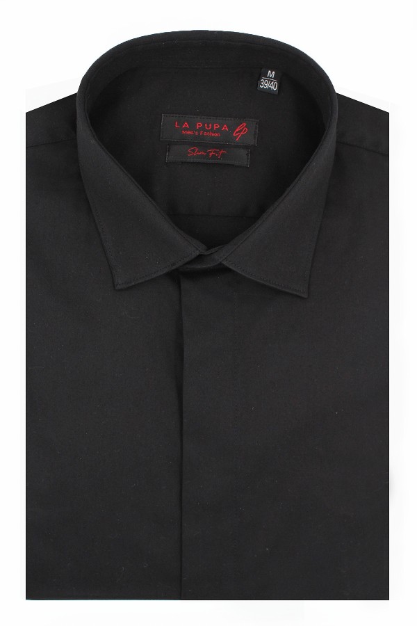 Man's black shirt slim fit