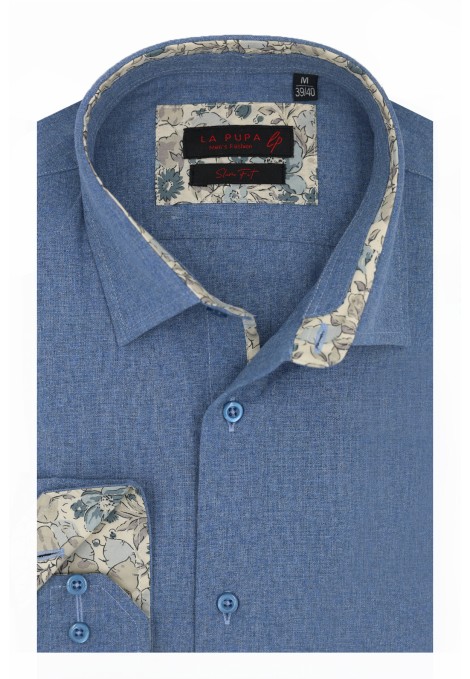 Man's sky blue shirt slim fit