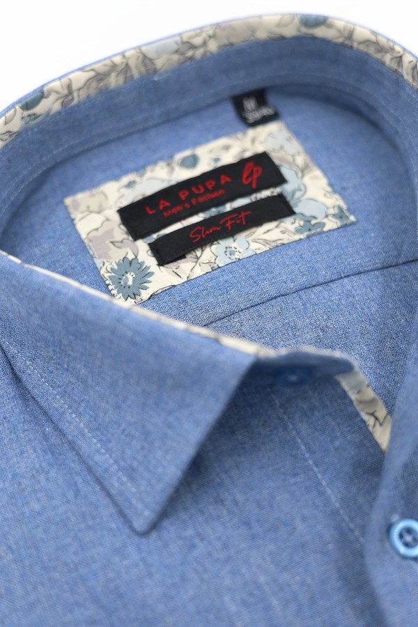 Man's sky blue shirt slim fit