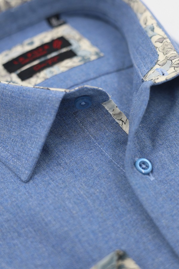 Man's sky blue shirt slim fit