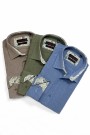 Man's green shirt slim fit